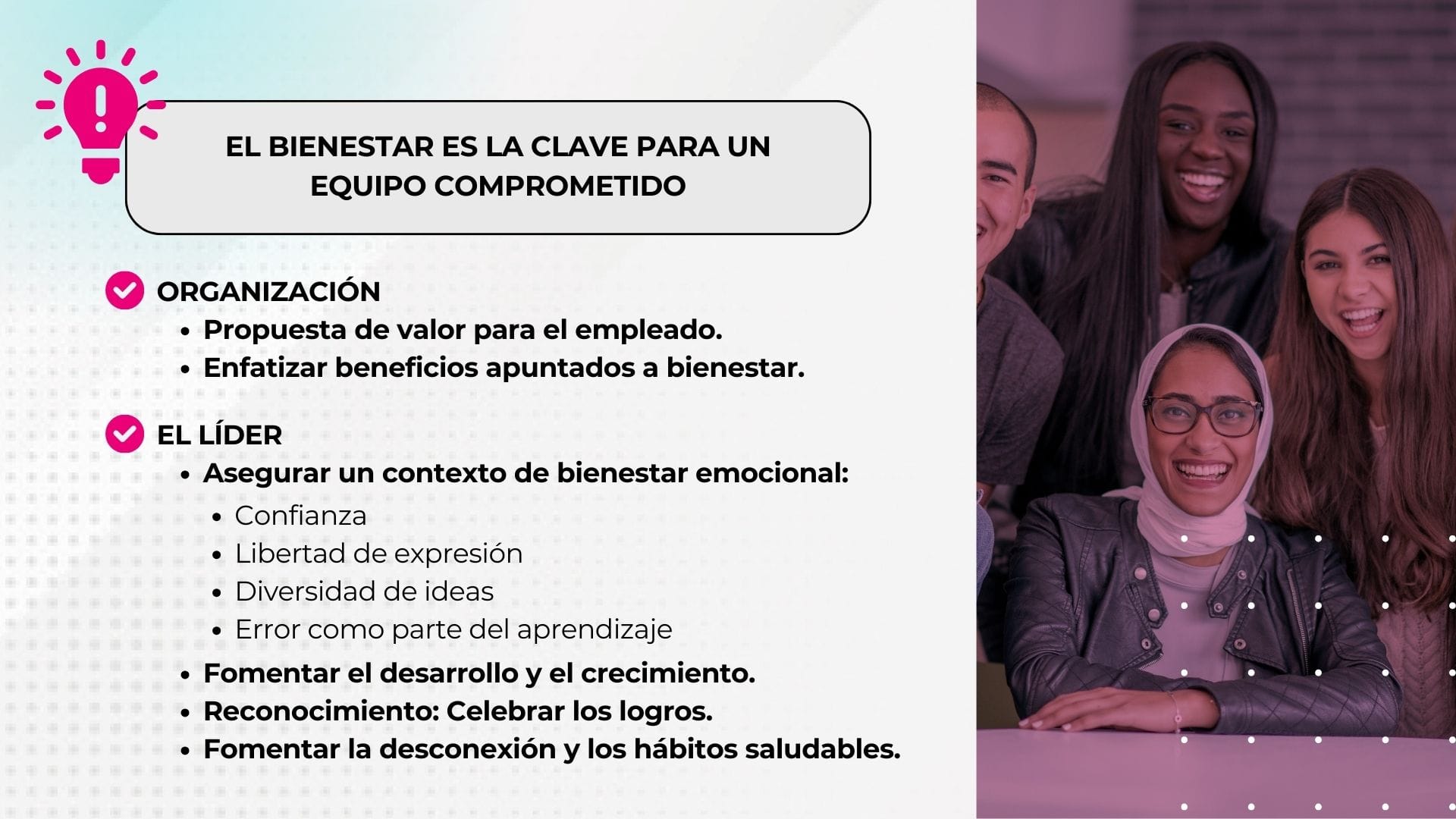 EL BIENESTAR ES LA CLAVE PARA UN EQUIPO COMPROMETIDO
